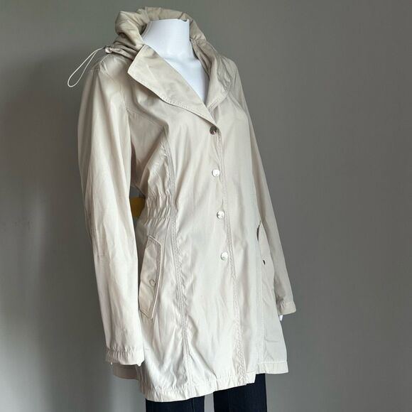 Laundry By Shelli Segal Windbreaker Trench Coat Rain Jacket With Silver Hardware - Picture 3 of 8